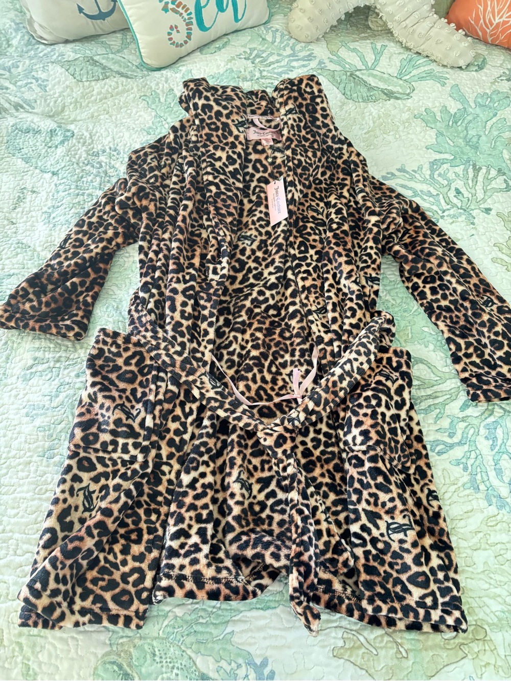 Juicy couture Leopard Print Fleece Robe